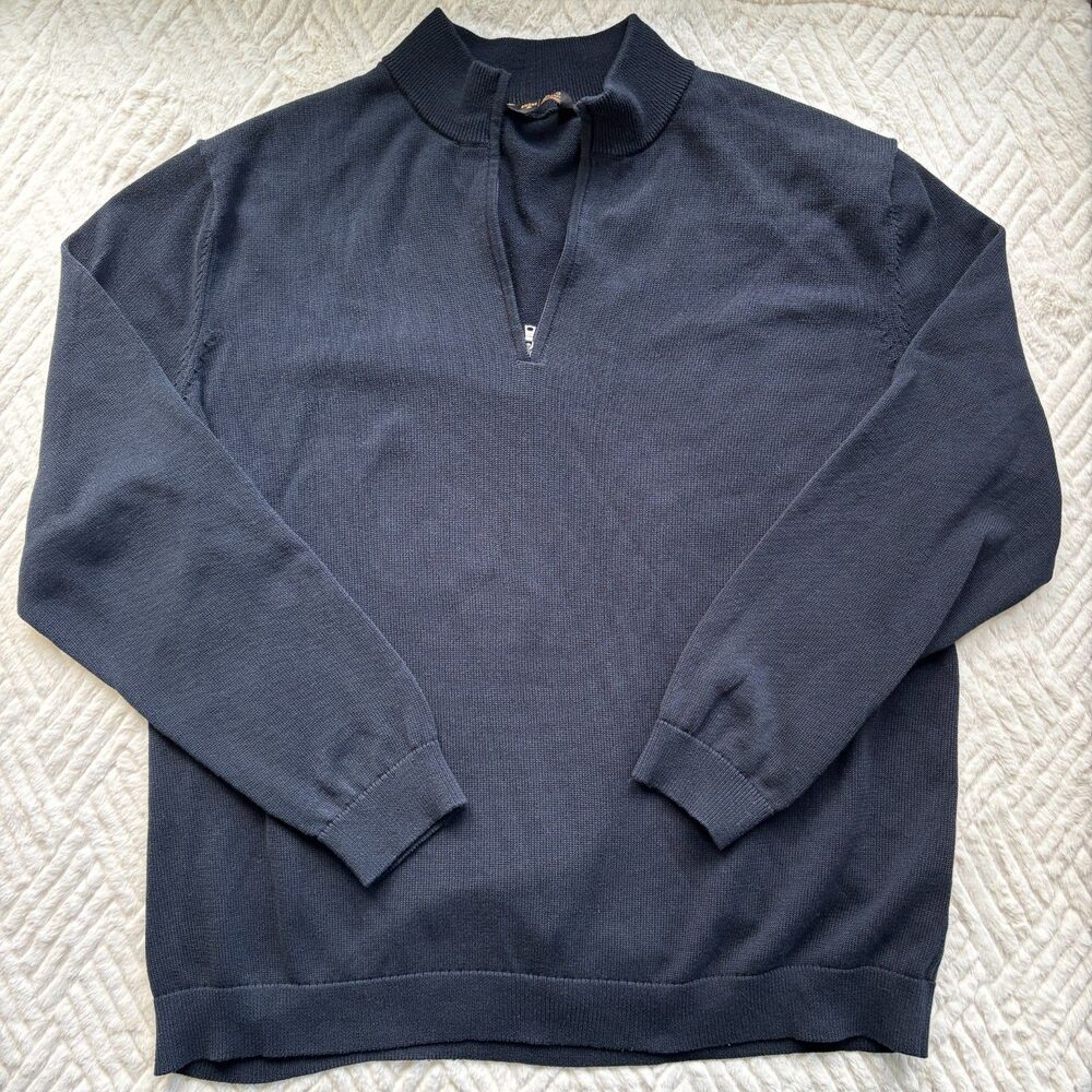 Rhone XL Mens Commuter Quarter Zip Pullover Sweater Performance Knit Navy
